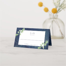 Mesa Cartão de Local de Casamento Verde Azul Escuro