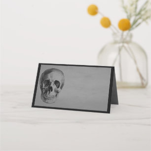 Mesa Cartão de Local de Caveira Spooky do Partido Hallo