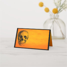 Mesa Cartão de Local de Caveira Spooky do Partido Hallo