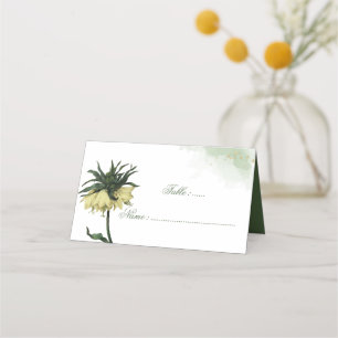 Mesa cartão de local de floração de flor amarela lin