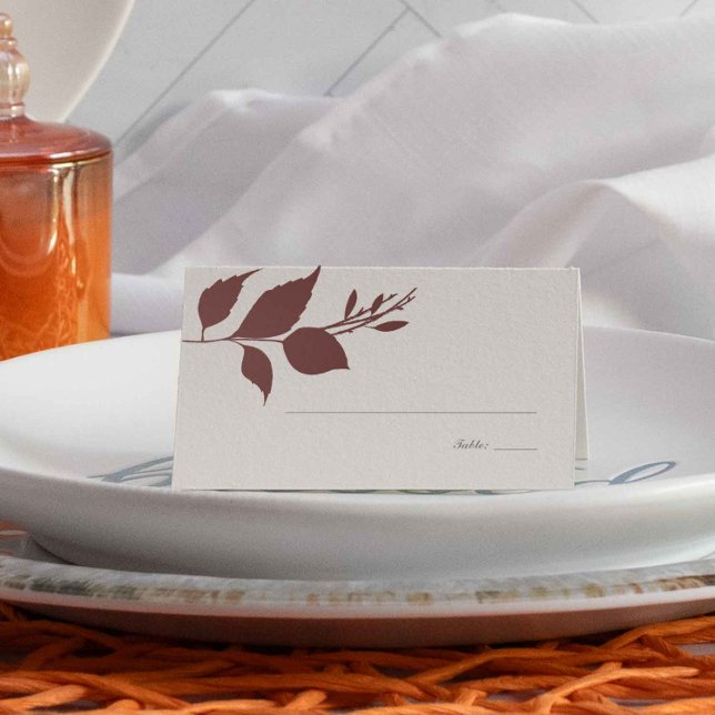 Mesa Cartão de Local de Folhagem de Folhagem de Folhage (Place cards for Thanksgiving and autumn weddings unique art and design by Victoria Grigaliunas)