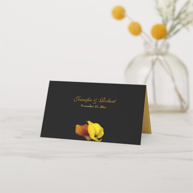 Mesa Cartão de Local Dobrado para Casamento de Calla Li (Verso)