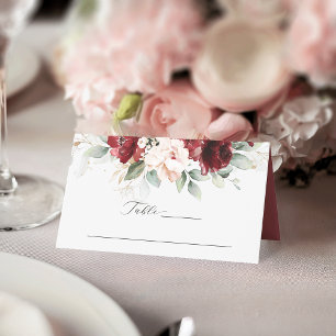 Mesa Cartão de Local Flórida de Casamento Flor Rosa-Bri