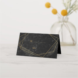 Mesa Cartão de Local Geométrico Faux Marble