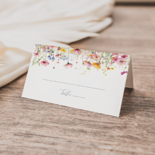 Mesa Cartão de Local para Casamento de Flores Selvagens