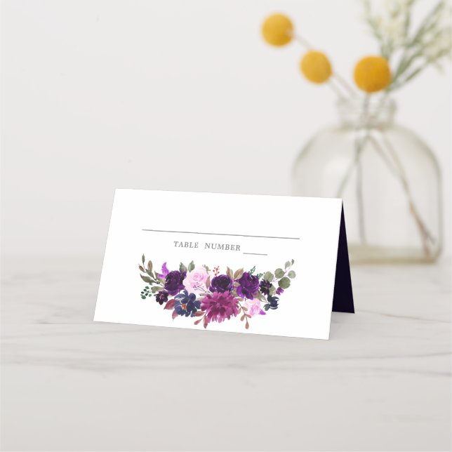 Mesa Cartão de Localidade de Boho Floral de Lavanda Rox (Frente)