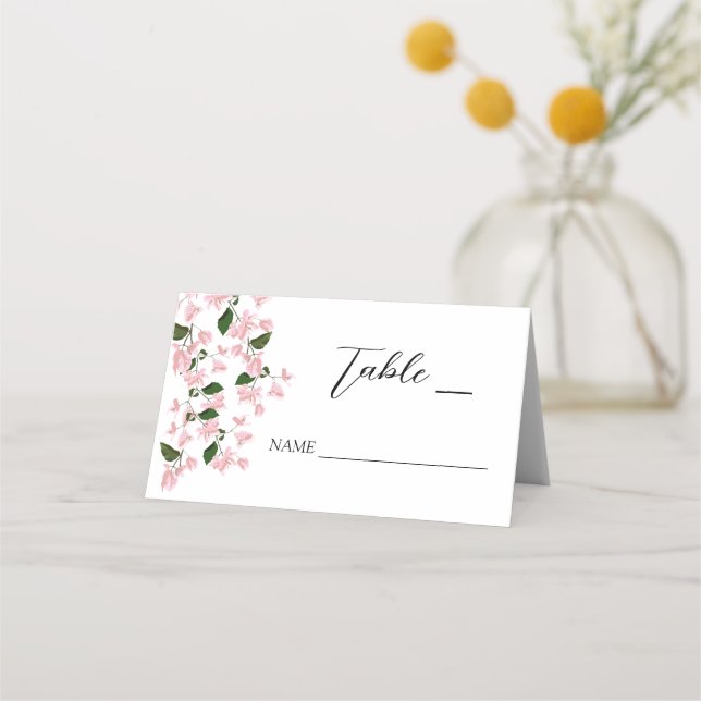 Mesa Cartão de Localidade Dobrada do Flor Branco Bougai (Frente)