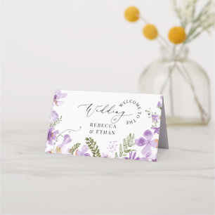 Mesa Cartão de Localidade Elegante para Flores Roxas