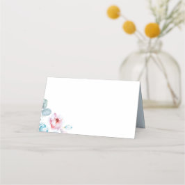 Mesa Cartão de Localidade Floral Dusty Blue e Rosa