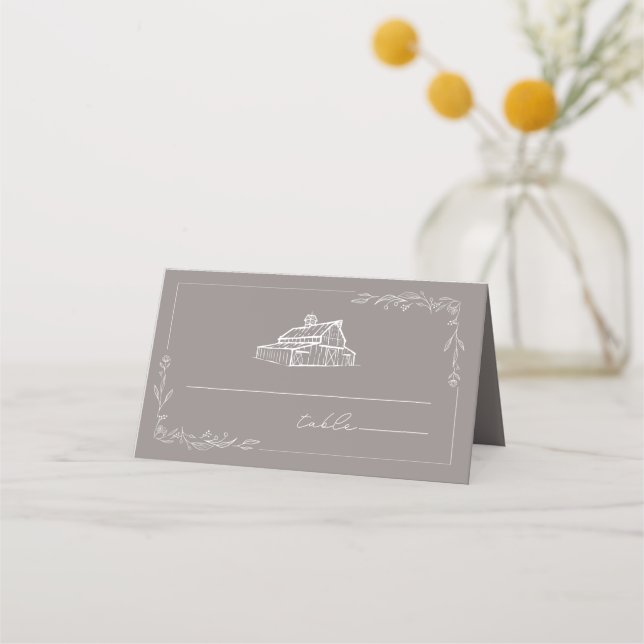 Mesa Cartão de Localidade para Cinzas Rustic Barn Ameti (Frente)