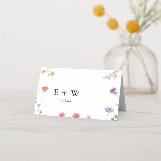 Mesa Cartão de Localidade Romântico de Flor Botânico (Verso)