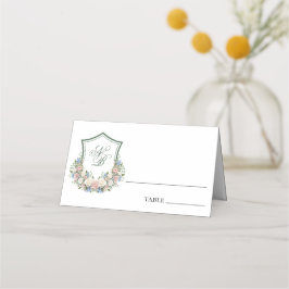 Mesa Cartão de Localização de Casamento com Crista Flor
