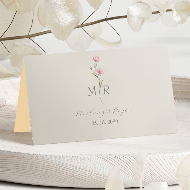 Mesa Cartão de Localização de Casamento com Flor Silves (Criador carregado)
