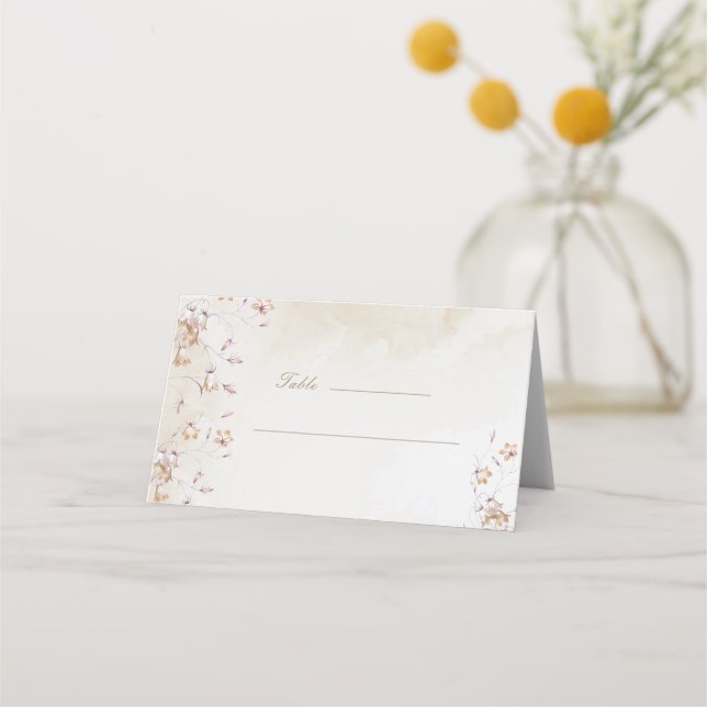 Mesa Cartão de Localização de Casamento Floral Boho (Frente)