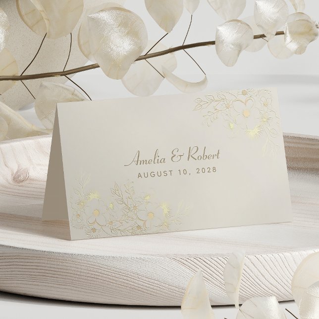 Mesa Cartão de Localização de Casamento Floral Ivory Go (Criador carregado)