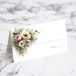 Mesa Cartão de Localização de Casamento Floral Rosa e L