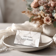 Cartão de Localização Dobrado Floral Branco Minima
