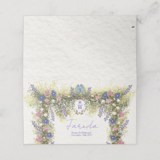 Mesa Cartão de Localização Floral Elegante - Aquarela D