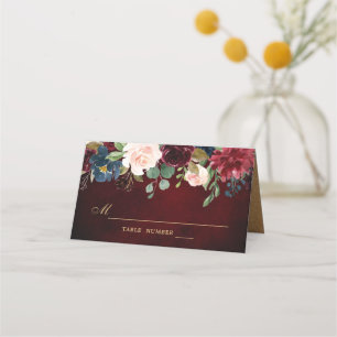 Mesa Cartão de lugar Boho rústico floral vermelho Borgo