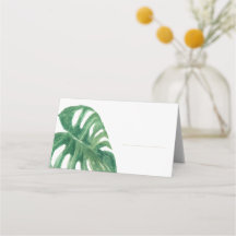 Cartão de lugar da planta de queijo tropical (em b