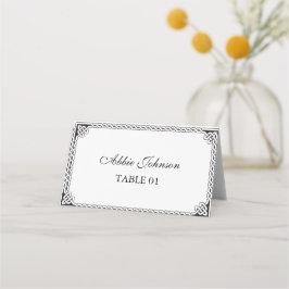 Mesa Cartão de lugar de casamento com moldura de borda 