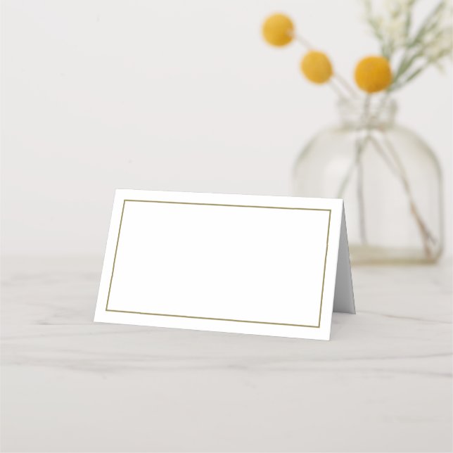 Mesa Cartão de Lugar de Casamento Dourado e Branco mini (Frente)