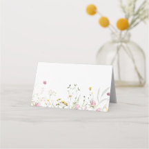 Cartão de lugar de Flores Silvestres Casamento