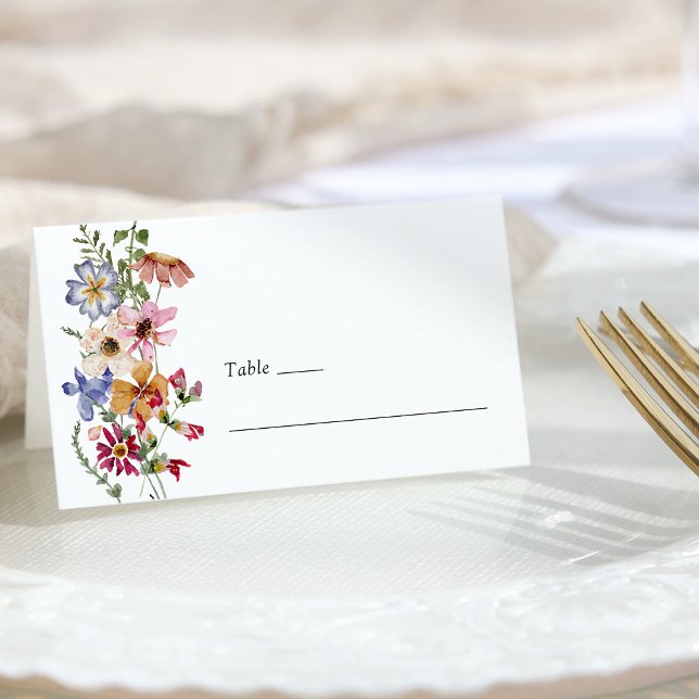 Mesa Cartão de lugar dobrado Boho (Boho Floral Folded Place Card by Painted Paperie
)