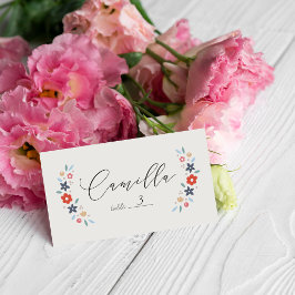 Mesa Cartão de Lugar Dobrado Floral Doce para Chá de Be
