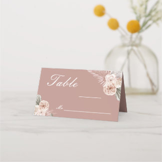 Mesa Cartão de lugar dobrado para casamento floral eleg