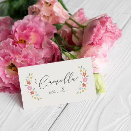 Mesa Cartão de Lugar Dobrado para Chá de Bebê Floral Do