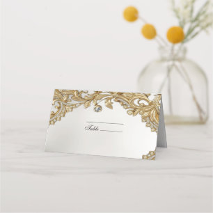 Mesa Cartão de Lugar Dourado Decorativo
