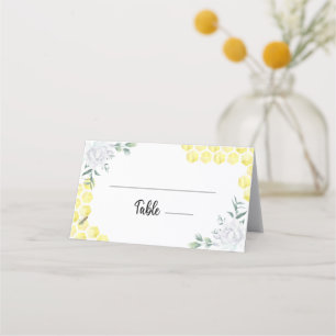 Mesa Cartão de lugar floral de abelha
