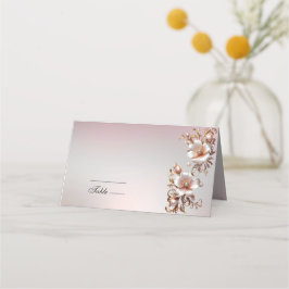 Mesa Cartão de lugar floral rosa decorativo