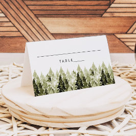 Mesa Cartão de lugar JENNA Rustic Watercolor Pines