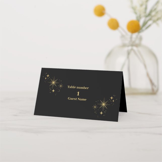 Mesa Cartão de lugar para casamento Estrelas Celestiais (Frente)