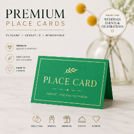 Mesa Cartão de lugar verde personalizado
