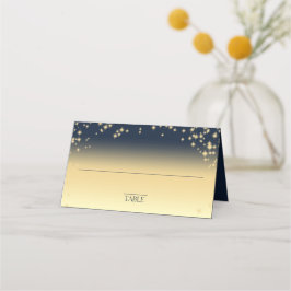 Mesa Cartão de Marinho Azul e Dourado do céu estrelado