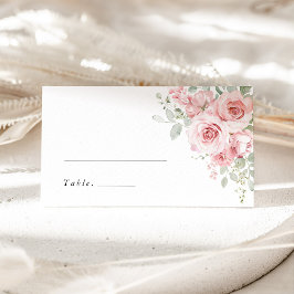 Mesa Cartão de Nome de Local de Casamento Floral Rosa R