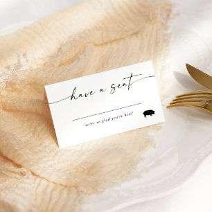 Mesa Cartão de Opção de Porco com Letra Elegante Modern