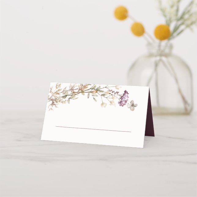 Mesa Cartão de Vazio de ameixa de Flores Selvagens do o (Frente)