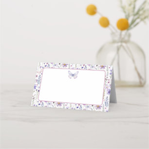 Mesa Cartão de Vazio de Borboleta de Flor Selvagem Roxo