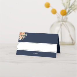 Mesa Cartão de Visita - design de casamento azul floral