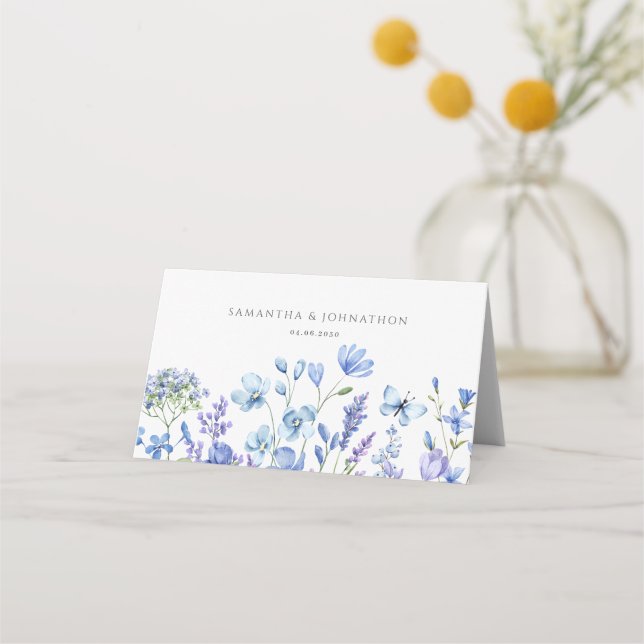 Mesa Cartão Dobrado Floral de Casamento com Flor Silves (Verso)