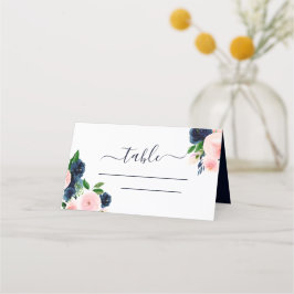 Mesa Cartão Floral De Casamento De marinho Azul De Aqua