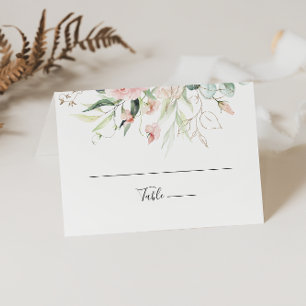 Mesa Cartão Floral de Casamento Floral de Folhagem Verd