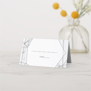 Mesa Cartão Geométrico de Casamento de Mármore Elega