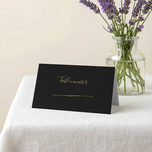 Mesa cartão local do número da tabela de recepção do es (Gold ink style reception table number place card.)