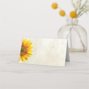 Mesa Cartão russo de assento de casamento. Sunflower co