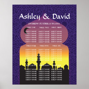 Mesa Casada Árabe Noites Poster púrpura Assento